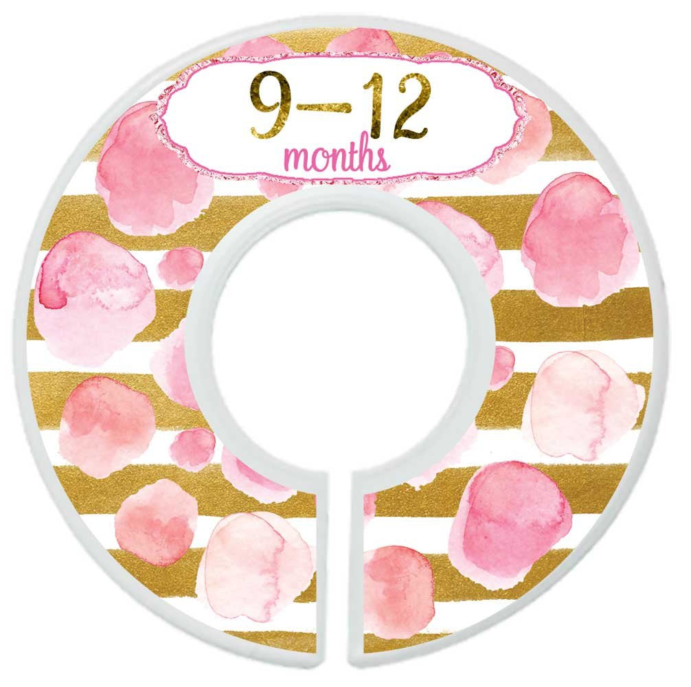 Nursery Closet Dividers Closet Organizers Baby Girl Clothes Dividers Pink Gold Stripes