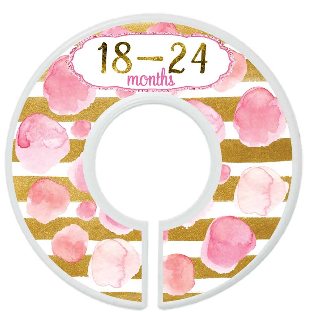 Nursery Closet Dividers Closet Organizers Baby Girl Clothes Dividers Pink Gold Stripes